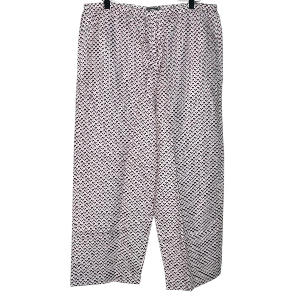 J. Crew Cotton & Linen Blend Floral Printed White Wide Leg Pants NWT L - Picture 3 of 8